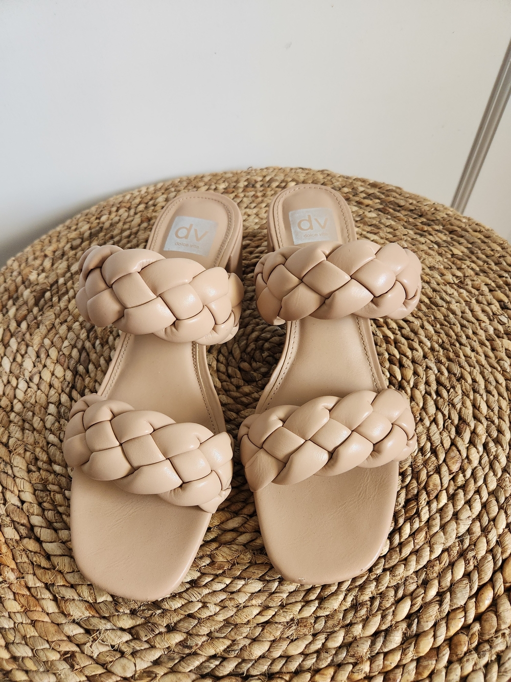 DV by Dolce Vita Beige Braided Slide Sandals